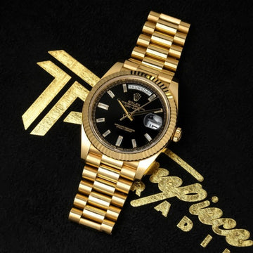 Role_x Oyster perpetual Day Date Automatic Gold-Black Diamond