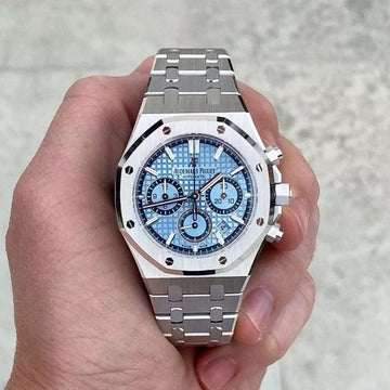 Audemars_piguet Royal Oak chronograph Steel-Aqua Blue