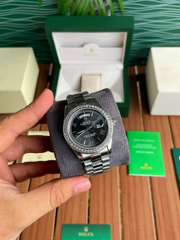 Role_x Oyster perpetual Day Date Steel-BlackGrey