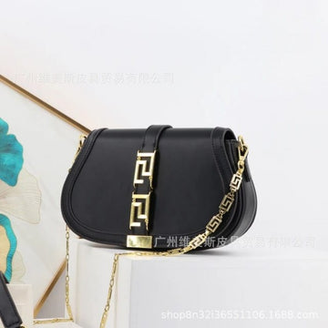 Versac_e Grec_a Goddess Shoulder Bag With OG Box & Dust Bag BLACK