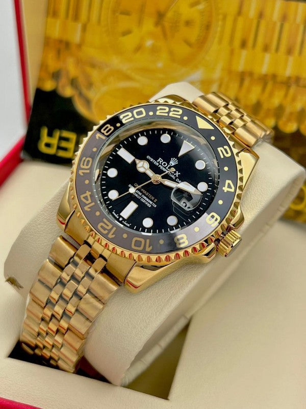 ROLE_X GMT Master Quartz Golden & Black