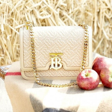 Burberr_y TB Monogram Quilted Shoulder Bag With OG Box & Dust Bag (White)