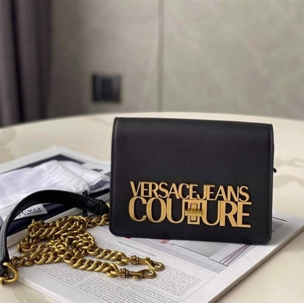 Versac_e Jeans Couture Saffiano Lock Crossbody Bag With OG Gift Box & Dust Bag