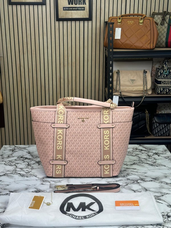 Michae_l Kor_s M_K Maeve Tote Bag With Dust Bag & Sling Belt pink