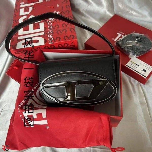 Diese_L 1DR Shoulder Bag With OG Box & Dust Bag & Extra Shoulder Strap BLACK