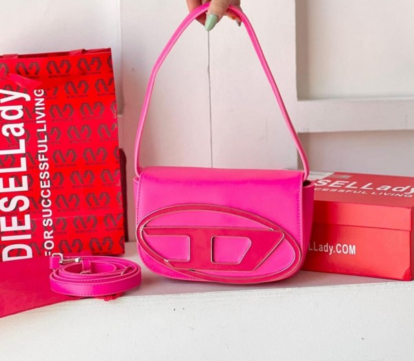 Diese_L 1DR Shoulder Bag With OG Box & Dust Bag & Extra Shoulder Strap Pink