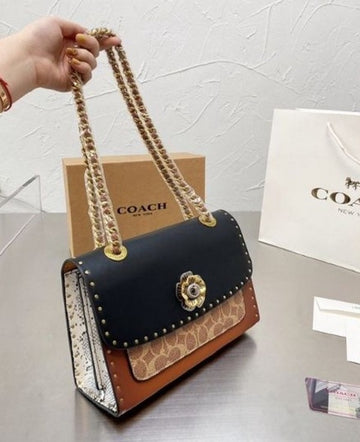 Coac_h Parke_r Studded Bag With OG Box & Dust Bag (Black)